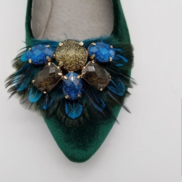 Feathers Detachable shoe clip/brooch - Picture 8 of 12